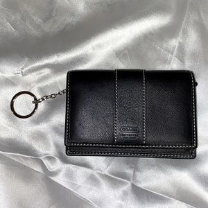 Coach leather mini wallet with keychain